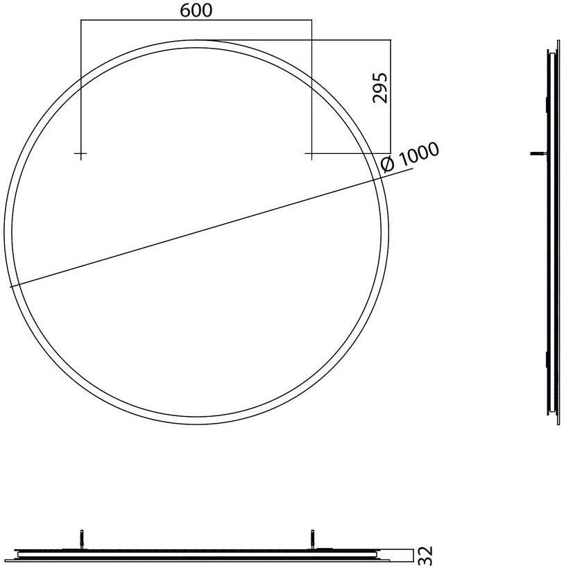 EMCO LED-Lichtspiegel pure+ 790 mm rund mit Spiegelheizung und umlaufender Mattierung