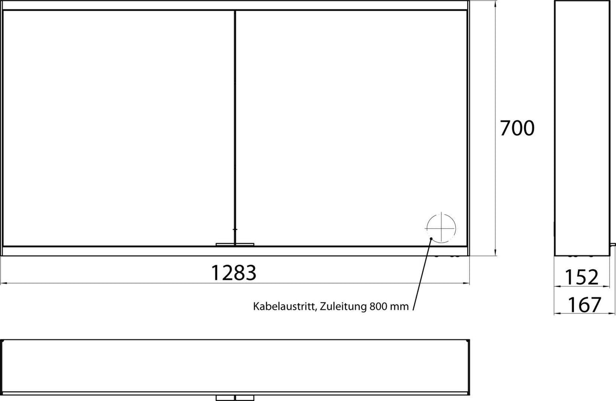 EMCO prime 2 LED-Lichtspiegelschrank 1300 mm, 2-türig, Aufputz, Aluminium, Touchsteuerung