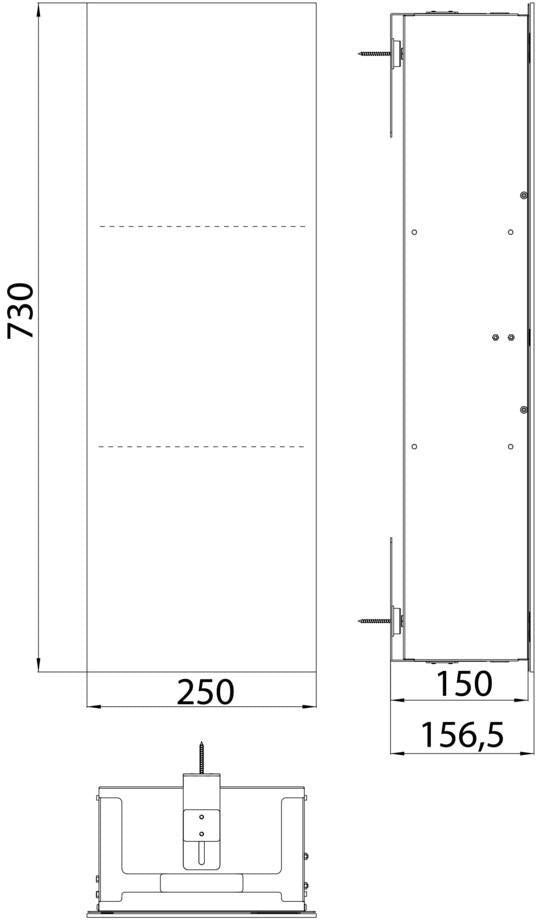 EMCO asis pure Schrankmodul Unterputz 730 mm, Anschlag rechts, Glasfront