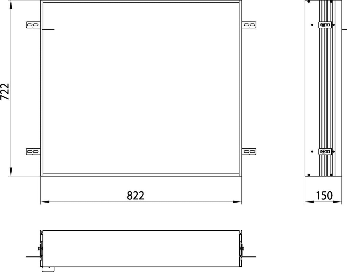 EMCO prime Einbaurahmen für Lichtspiegelschrank 600 mm – Aluminium silber eloxiert