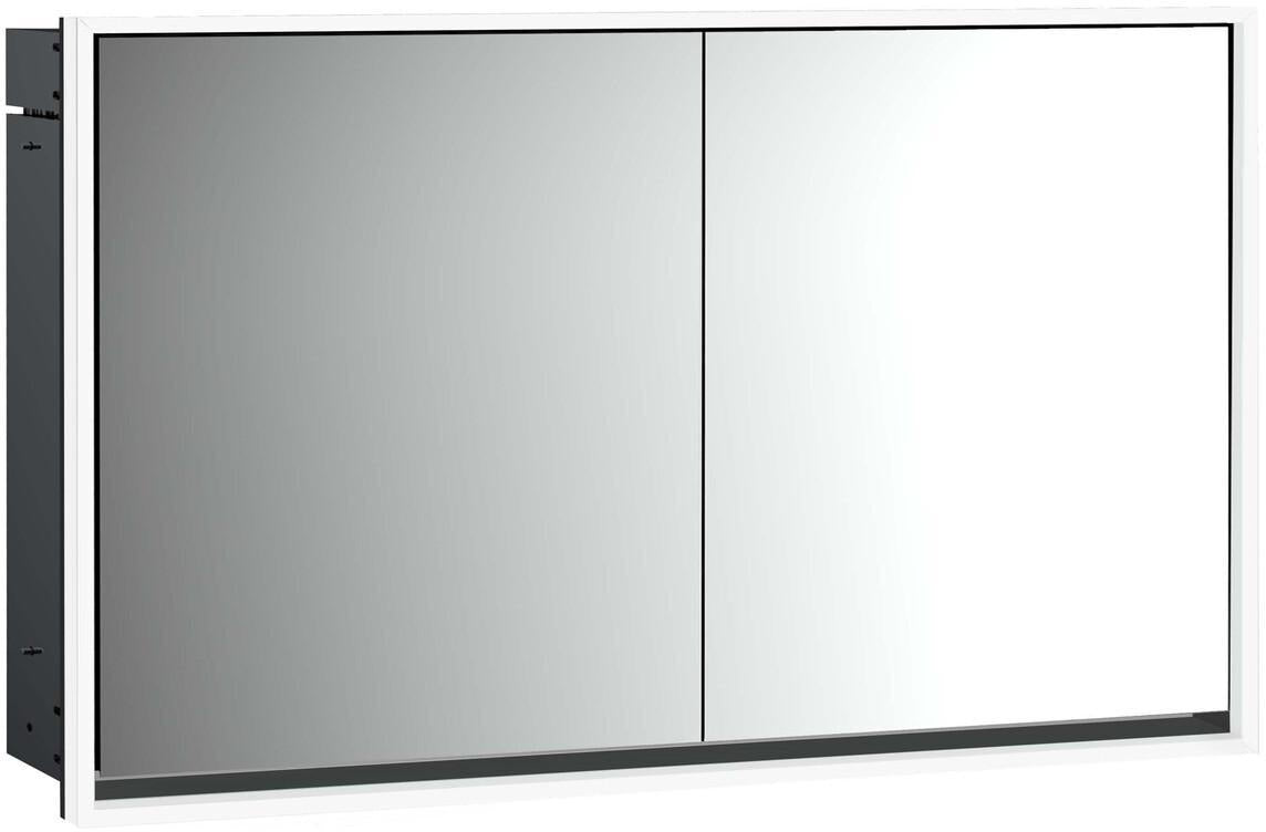 EMCO Lichtspiegelschrank LOFT Unterputz 1300 mm, 2-türig, Aluminium, LED-Beleuchtung