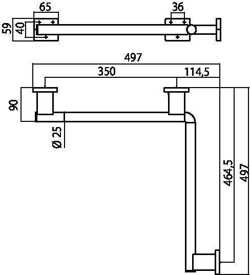 EMCO Eckgriff/Handlauf system 2 00105 – Chrom, 90°, 497 x 497 mm, Wandmontage