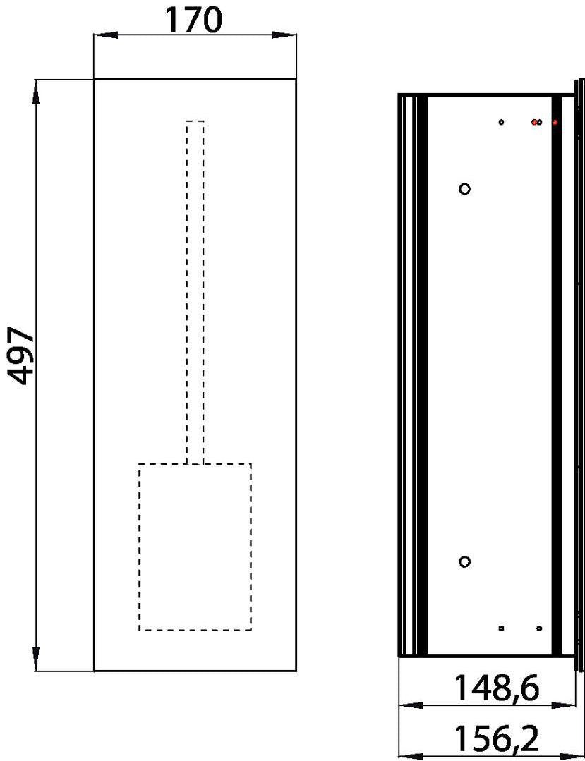 EMCO Bürstengarnitur-Modul asis 2.0 Unterputz 497 mm weiß mit WC-Bürste