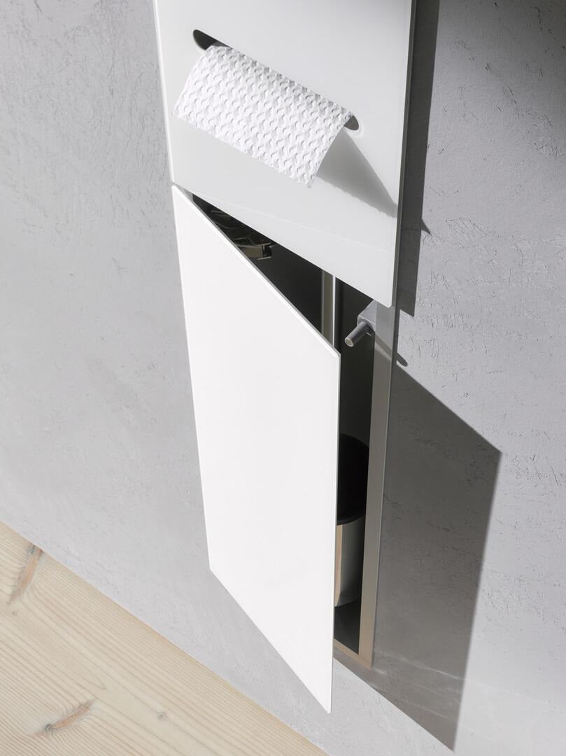 EMCO WC-Modul asis 2.0 Unterputz, Anschlag links, 811 mm, Weiß – mit Papierhalter & WC-Bürste