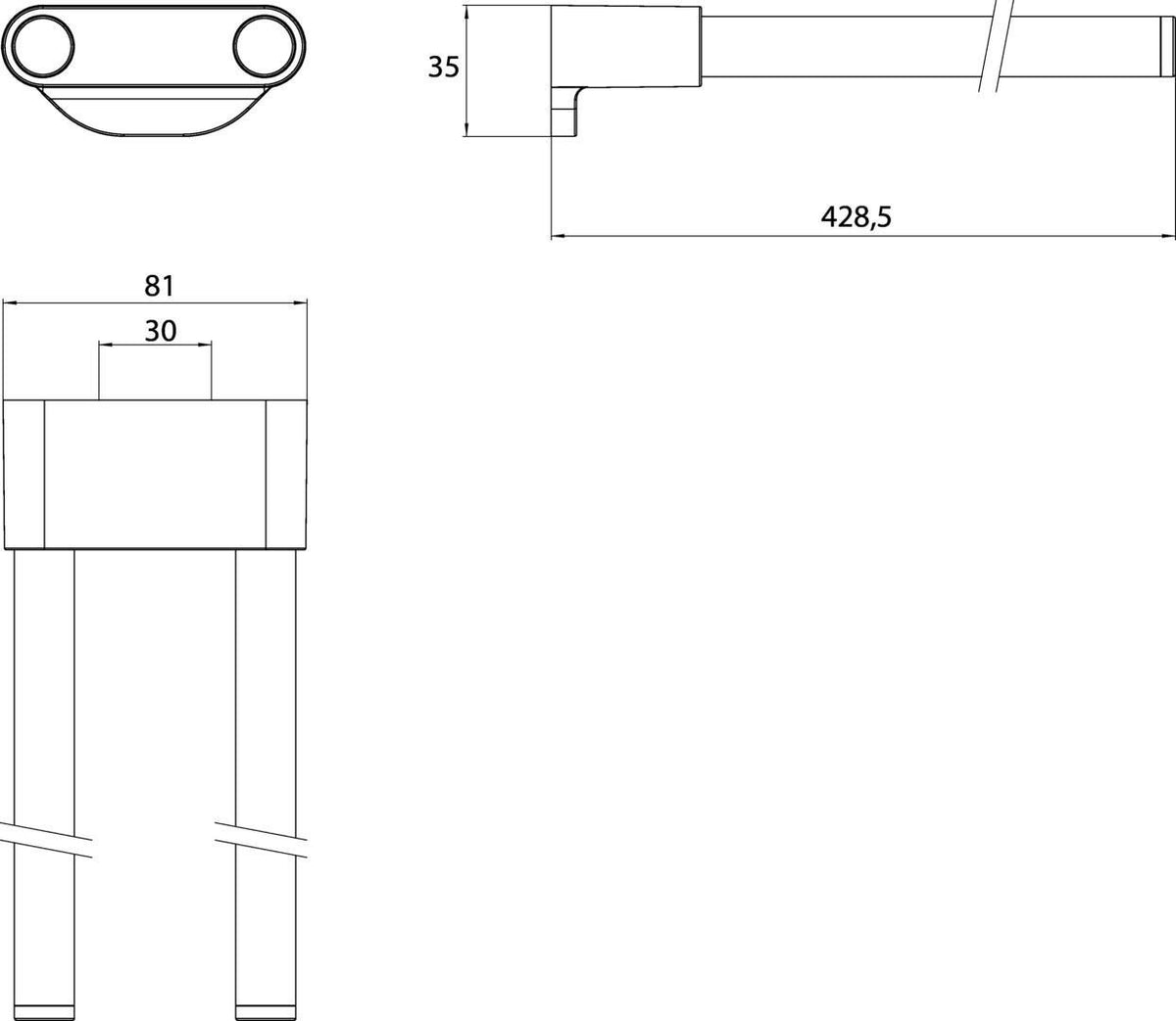 EMCO Handtuchhalter flow 00143, 2-armig, 430 mm, Chrom, verdeckte Befestigung