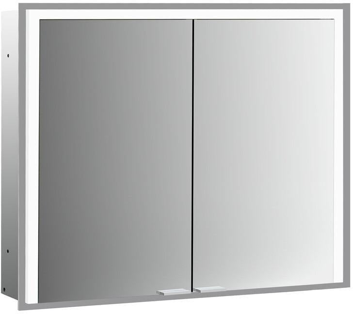 EMCO prime 3 LED-Lichtspiegelschrank 1200 mm, 2-türig, Unterputz, Aluminium