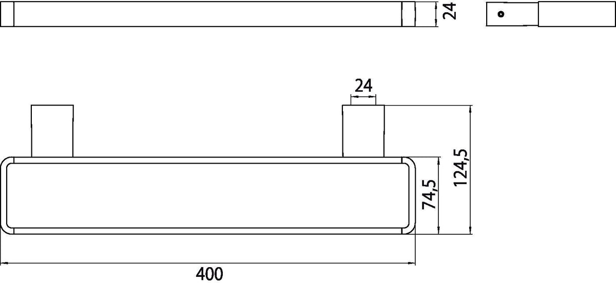 EMCO Handtuchhalter loft 00140 geschlossen 400 mm chrom – senkrechte Wandmontage mit 2 Stangen