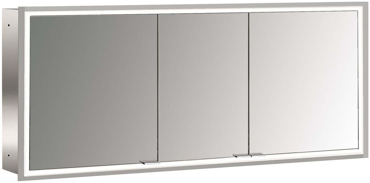 EMCO LED-Lichtspiegelschrank prime 06196 Unterputz, 3 Türen, 1600 mm, Aluminium