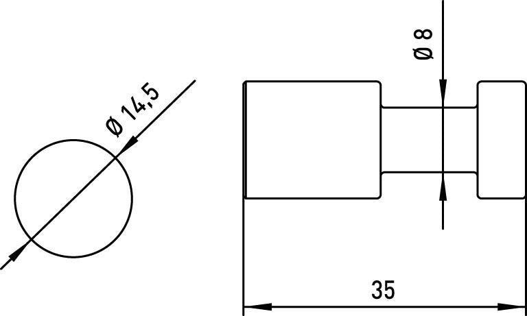 EMCO Bad Haken LOFT 35 mm schwarz – Wandhaken aus Messing mit verdeckter Befestigung