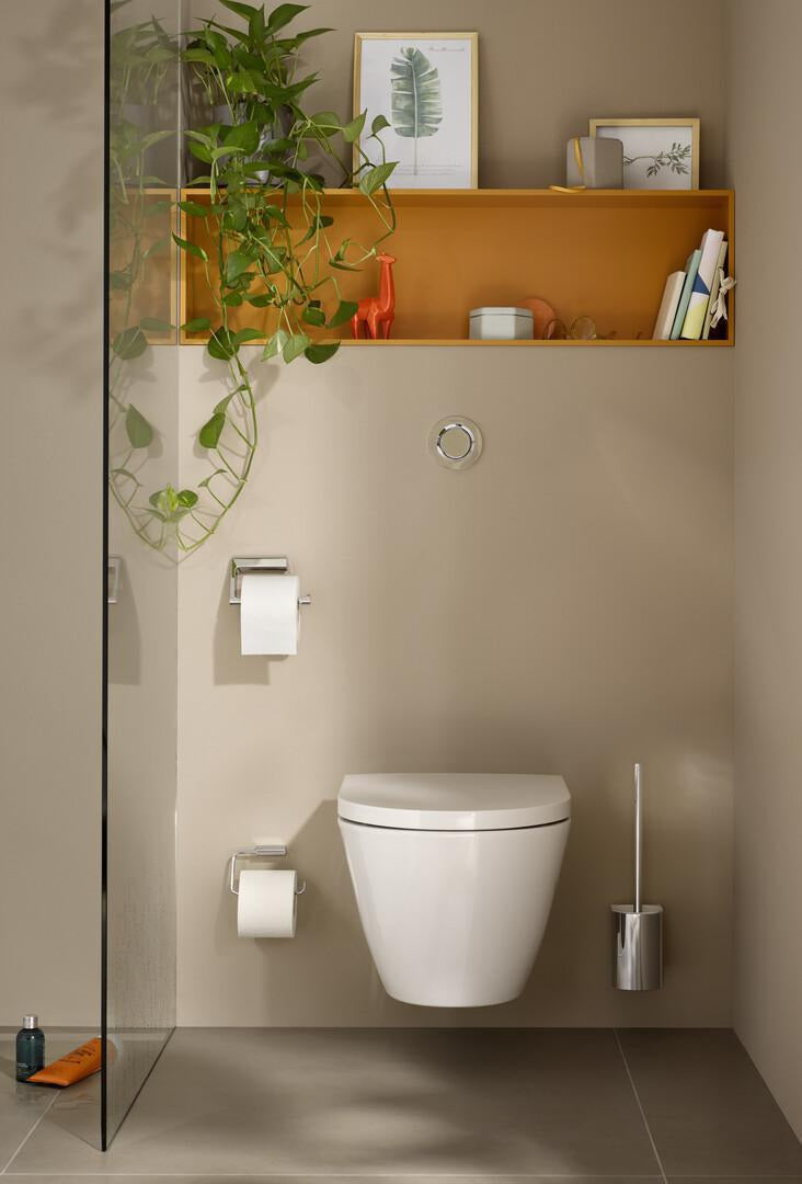 EMCO Papierhalter flow 00100 ohne Deckel chrom – Wandmontage mit Befestigungsmaterial