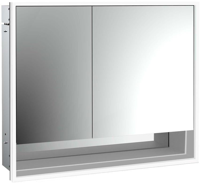 EMCO Lichtspiegelschrank loft 05209 Unterputz, 800 mm, 2 Türen, breite Tür rechts, Aluminium