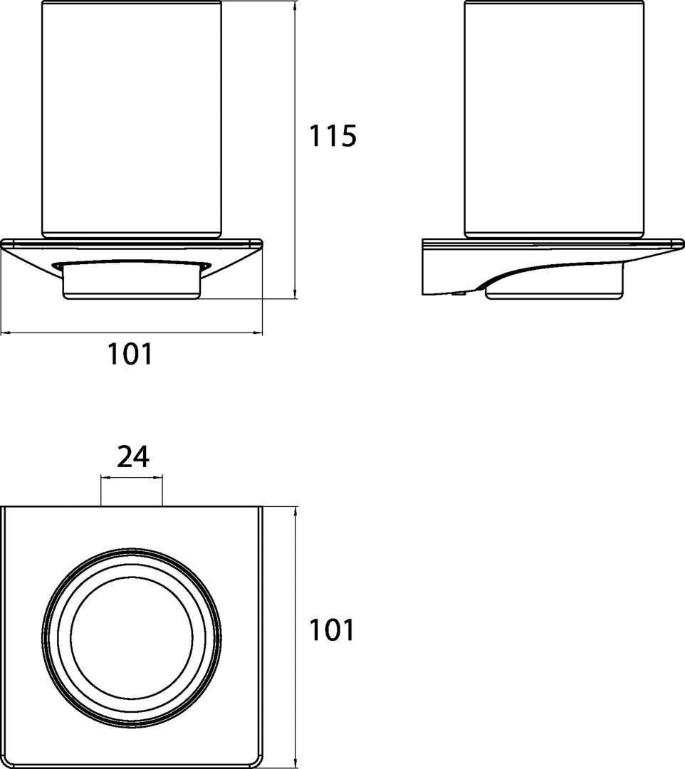 EMCO Glashalter art 00102 – Zahnputzbecher aus Kristallglas mit verchromter Wandhalterung