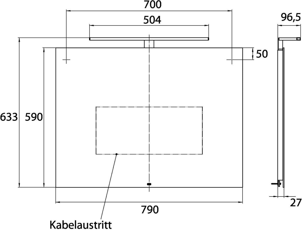 EMCO LED-Lichtspiegel mee mit Sensor-Schalter 790 x 614 mm – Kosmetikspiegel mit Beleuchtung
