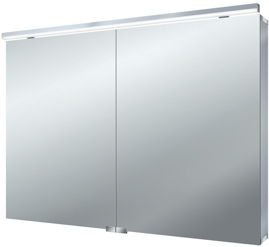 EMCO Lichtspiegelschrank flat LED 1000 mm, 2 Türen, Aluminium, Waschtischbeleuchtung