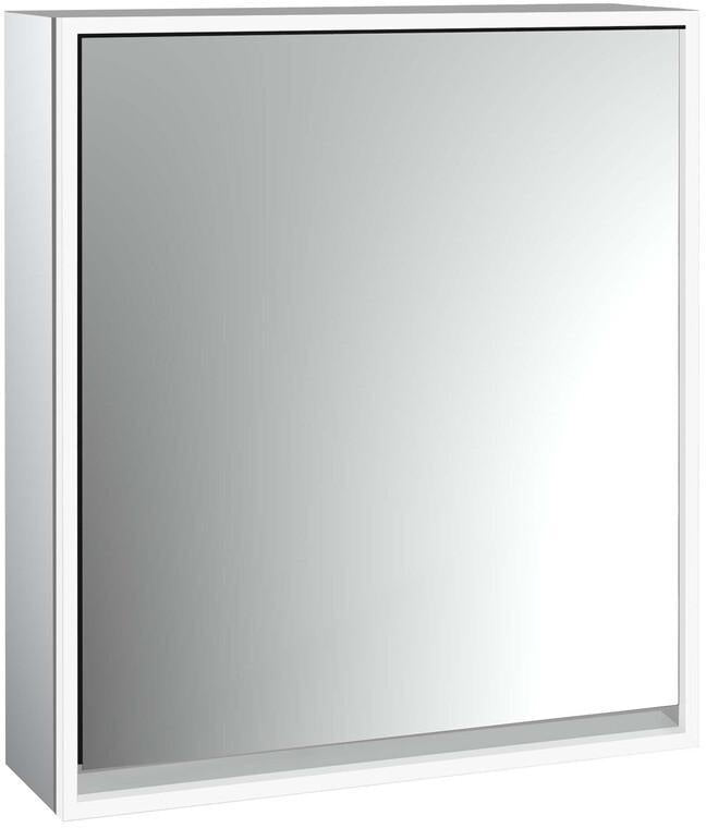EMCO Lichtspiegelschrank loft 05100 Aufputz, 600 mm, 1-türig, links, Aluminium-Korpus, LED-Beleuchtung
