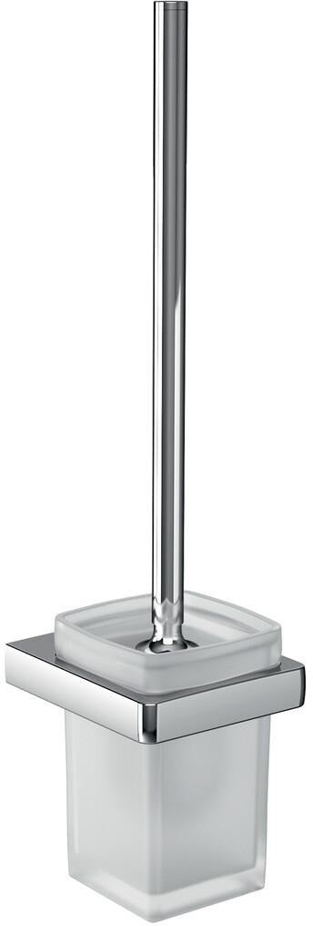EMCO Toilettenbürstengarnitur trend 00100 – Kristallglas satiniert, Wandmontage, verchromt