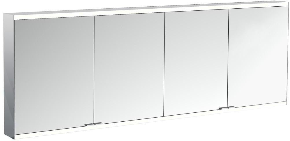 EMCO prime 2 LED-Lichtspiegelschrank 2000 mm, 4-türig, Aufputz, Aluminium, mit Touchsensoren
