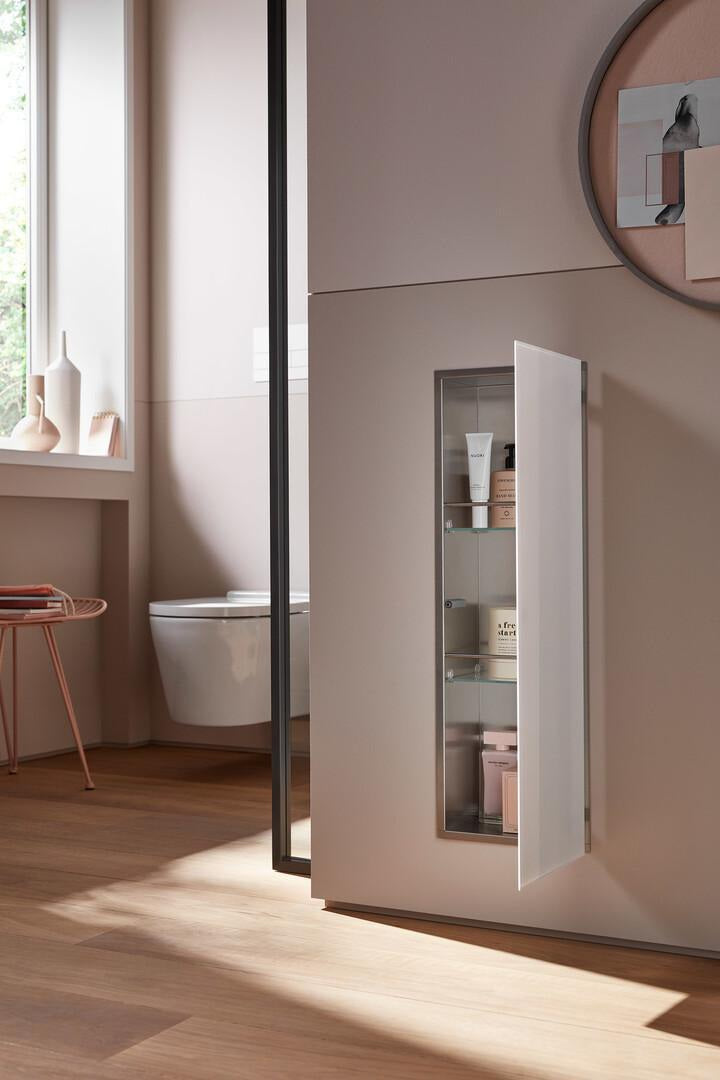 EMCO asis pure Schrankmodul Unterputz 730 mm, Anschlag rechts, Glasfront
