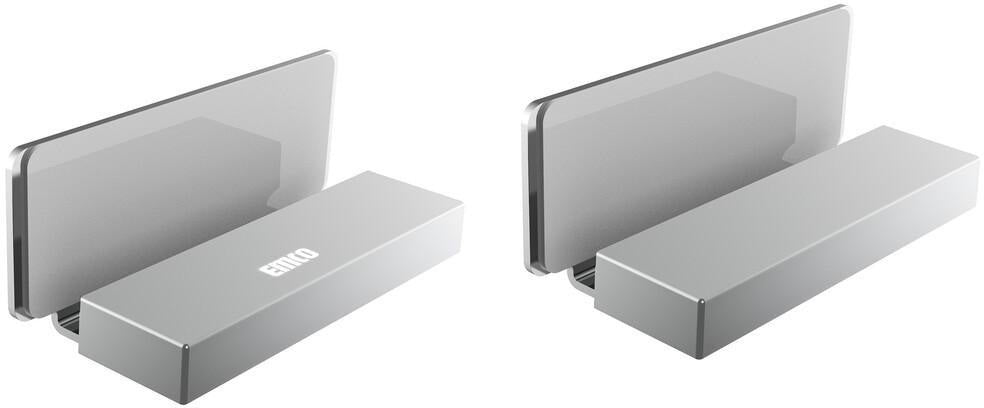 EMCO Spiegeltürgriff Set LOFT – 1x mit Logo, 1x ohne Logo, 2 Griffe