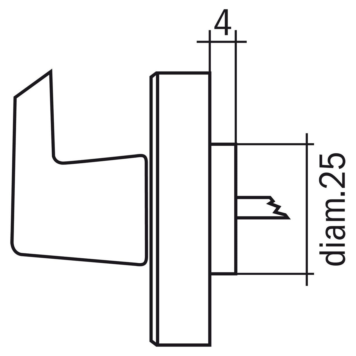 BERNARDO Bohrmaske – Modell Bohrkopf 43 mm für Fenstergriffe mit Aufnahme für Stemmmaschine