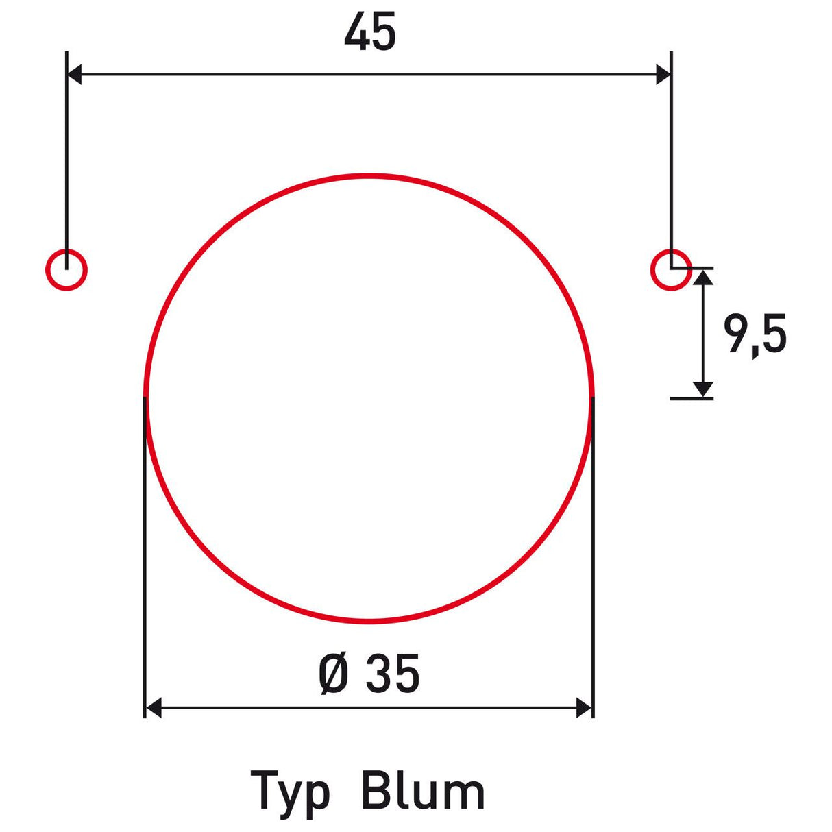 BERNARDO Bohrmaske – Modell Bohrkopf 42/11 für Scharnier Typ Grass, mit Aufnahme für Bohrmaschine