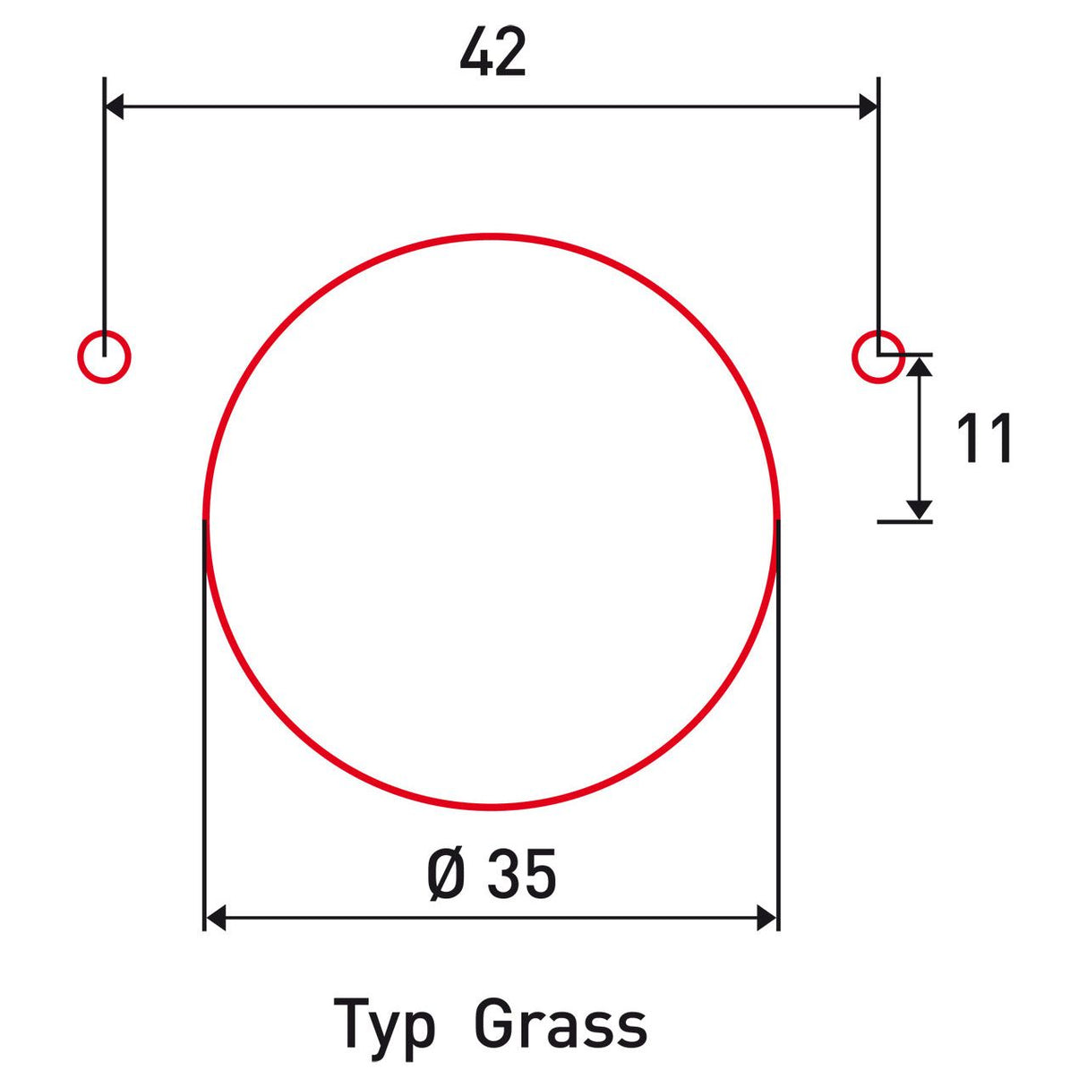 BERNARDO Bohrmaske – Modell Bohrkopf 42 / 11 für Scharnier Typ Grass, mit Aufnahme für Stemmmaschine