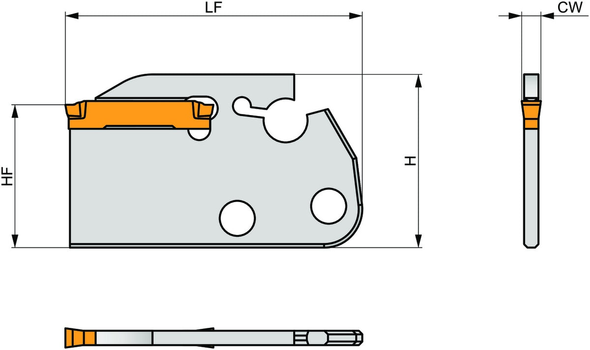 PRAMET Doppelseitiges Schwert GL2-S29CBS – Einstechtiefe 24 mm für MS-EN Halter