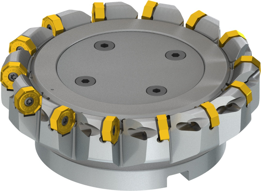 PRAMET Planfräser ISO 100A08R-S45ON06-C D.32mm Schneid-D.110,8mm – Doppelt negative Geometrie, 8 Wendeplatten