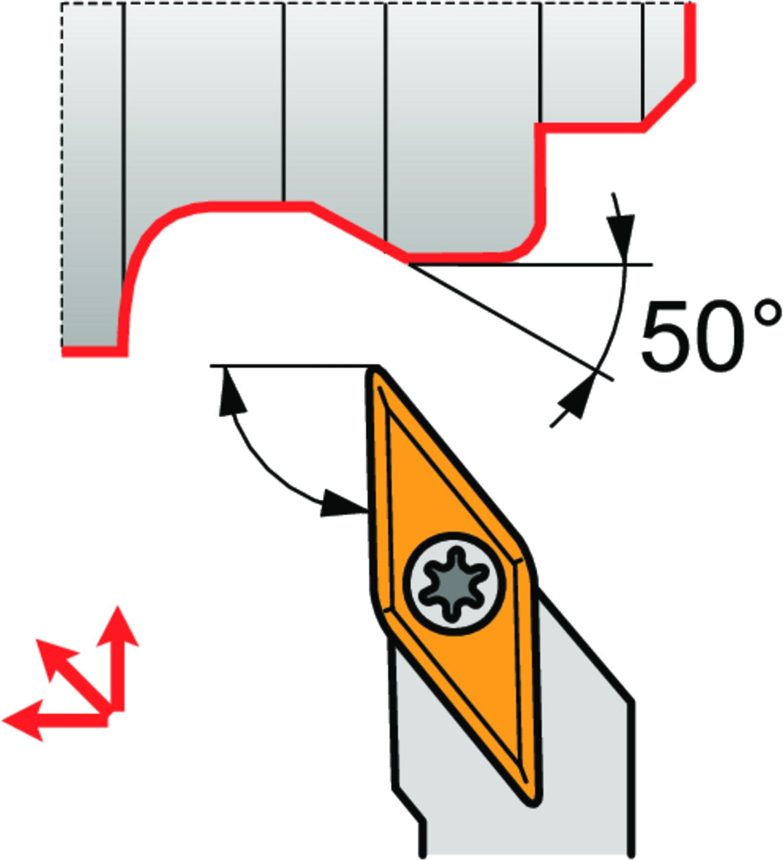 PRAMET Drehwerkzeughalter ISO SVJBL 1212 F 11 – Linkslauf, 80 mm, Schraubklemmung