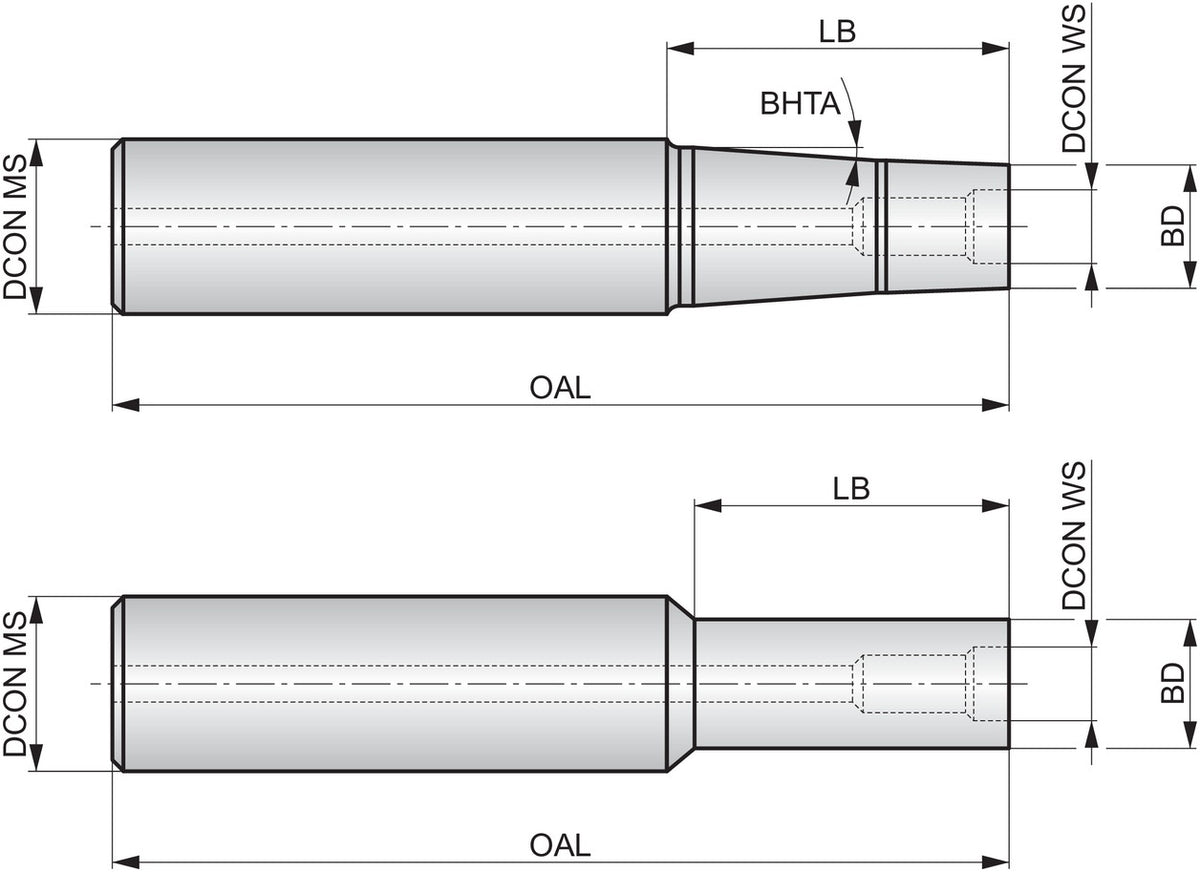 PRAMET Fräseraufnahme ISO AC.12-IHA.M6.160, 12 mm Spanndurchmesser, 160 mm Länge