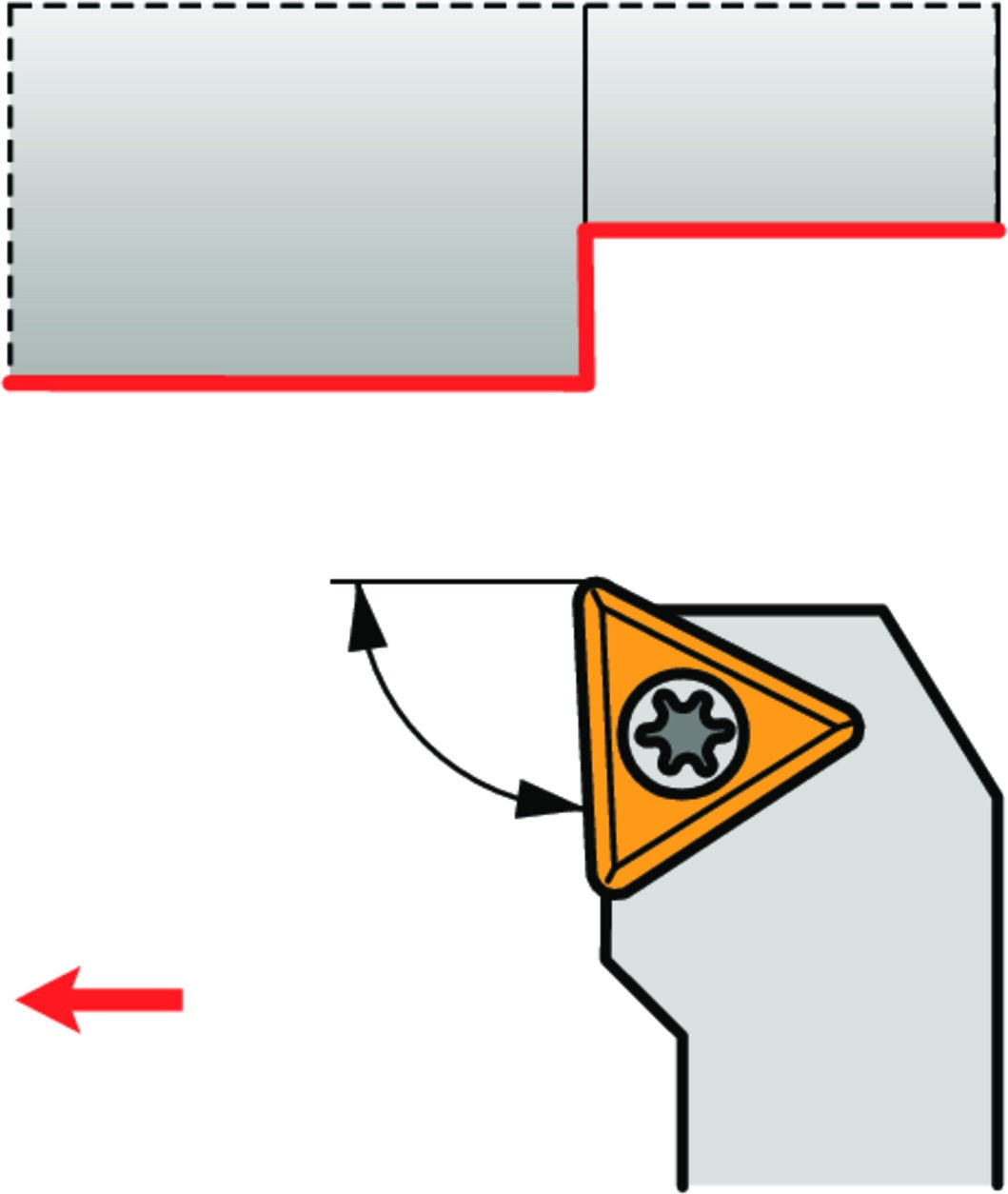 PRAMET Drehwerkzeughalter ISO STJCL 1616 H 11 – Linkslauf, Schraubklemmung, 100 mm