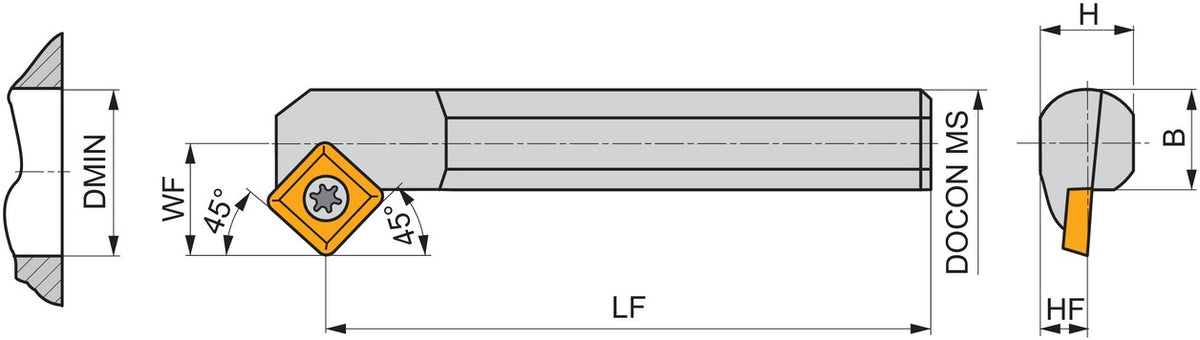 PRAMET Bohrstange ISO S20S-SSSCL 09 D.20mm Linkslauf – Schraubklemmung für Wendeschneidplatten SC.. 09T3..
