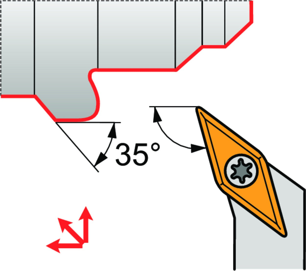 PRAMET Drehwerkzeughalter ISO SVHBL 1616 H 11 – Linkslauf, Schraubklemmung, 100 mm