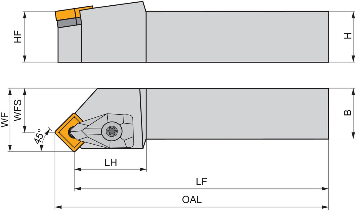 PRAMET Drehwerkzeughalter ISO DSSNL 2525 M 12 Linkslauf 150 mm für SN.. 1204..
