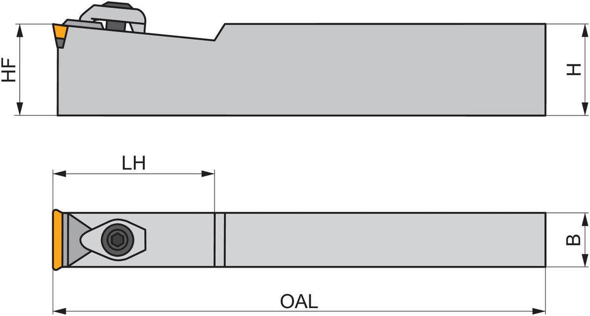 PRAMET Drehwerkzeughalter ISO CTCPN 2509 K 11 – Neutral, 125 mm, für TP.. 1103 Wendeschneidplatten