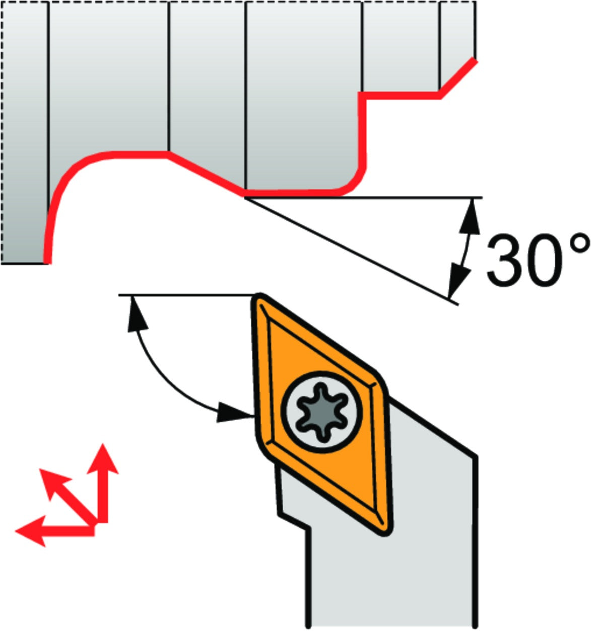 PRAMET Drehwerkzeughalter ISO SDJCL 1010 E 07 Linkslauf 70 mm für 55° Rhombus Wendeschneidplatten