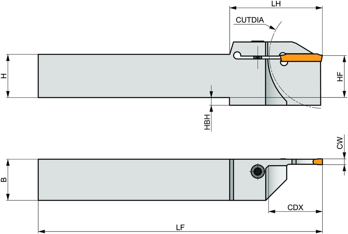 PRAMET Außendrehhalter GL1-S2020KFL-16-60 Linkslauf Einstechtiefe 16mm