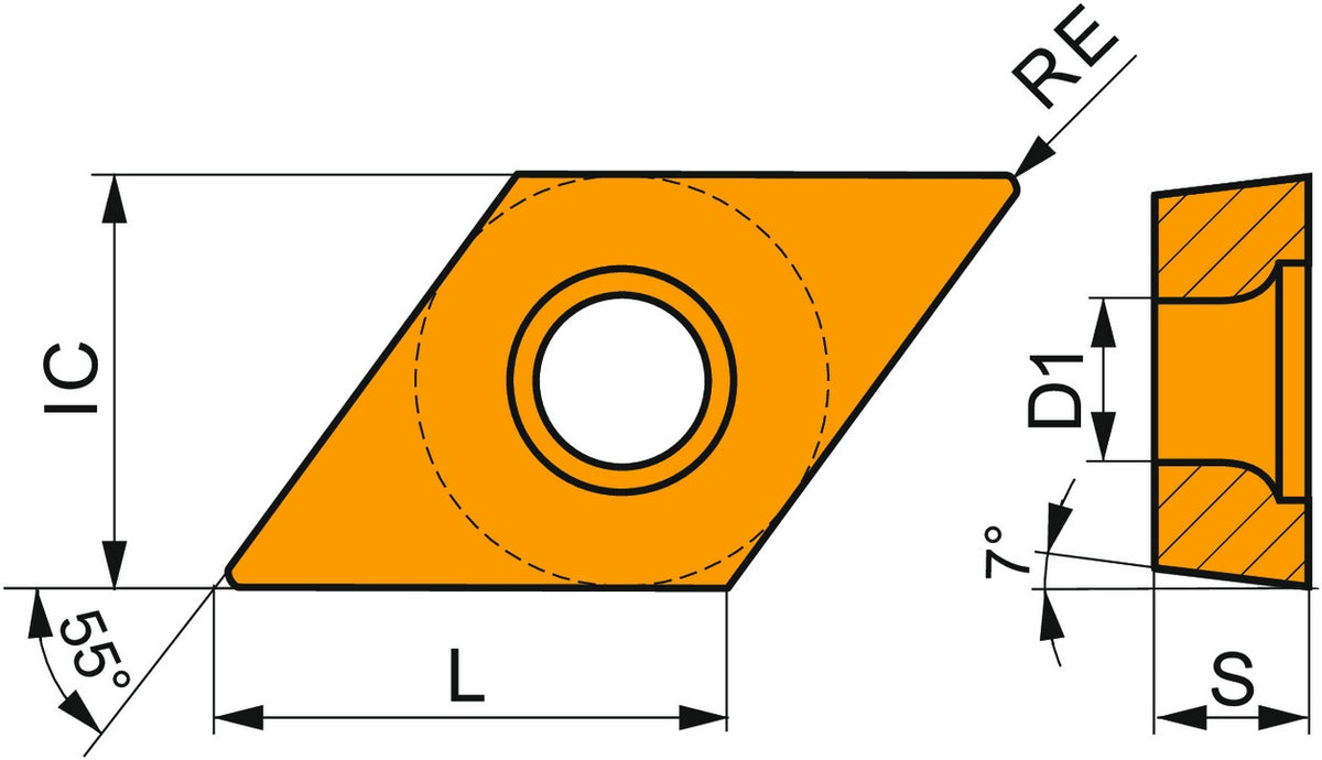 Drehwendeschneidplatte DCMT 070202E-FF2 T8430 PVD-beschichtet von PRAMET