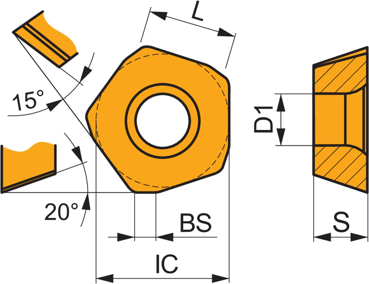 PRAMET Fräswendeschneidplatte PDMX 0905ZEER-M:8215 Ø 5,5 mm PVD-beschichtet