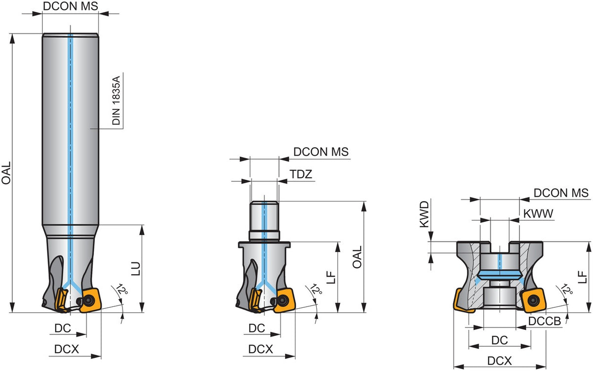 PRAMET Hochvorschubfräser ISO 35E3R050A32-SSO12-C D.32mm Schneid-D.35mm