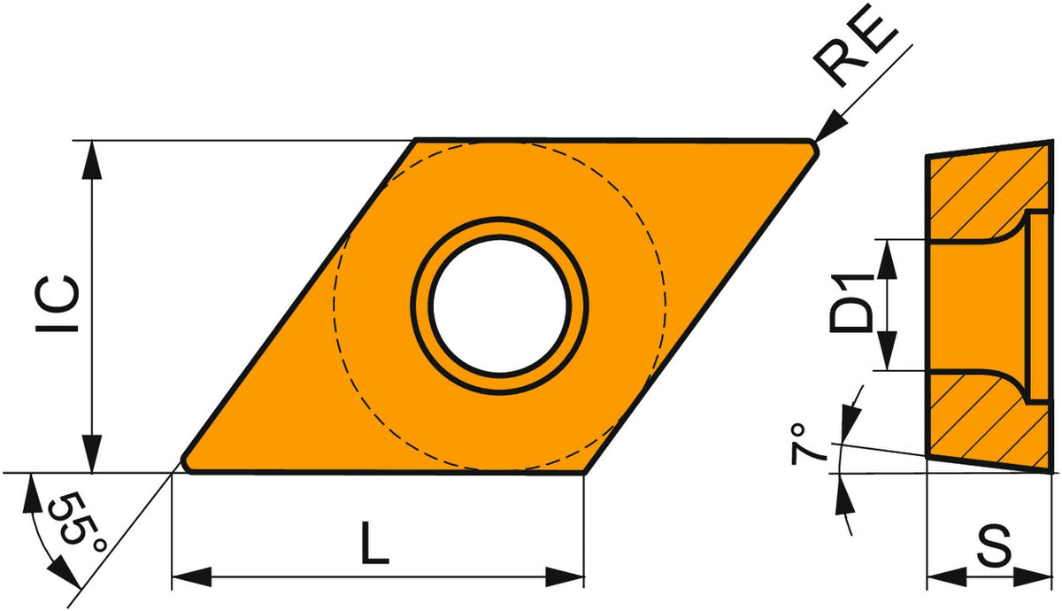 Dormer Pramet Drehwendeschneidplatte DCMW 070202 T5305 – 10 Stück, MT-CVD beschichtet, für Gusseisen