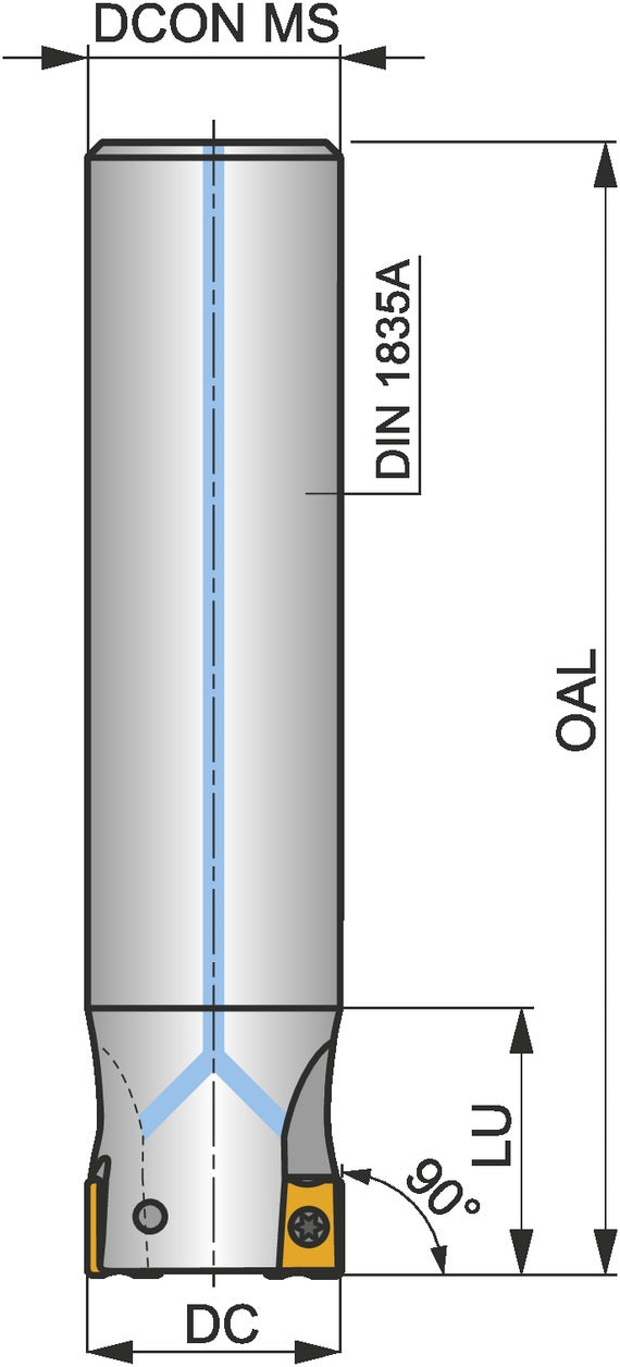 PRAMET Schulterfräser ECON LN D.100mm Aufsteckfräser DIN 8030-A für LNGX/LNGU Wendeschneidplatten