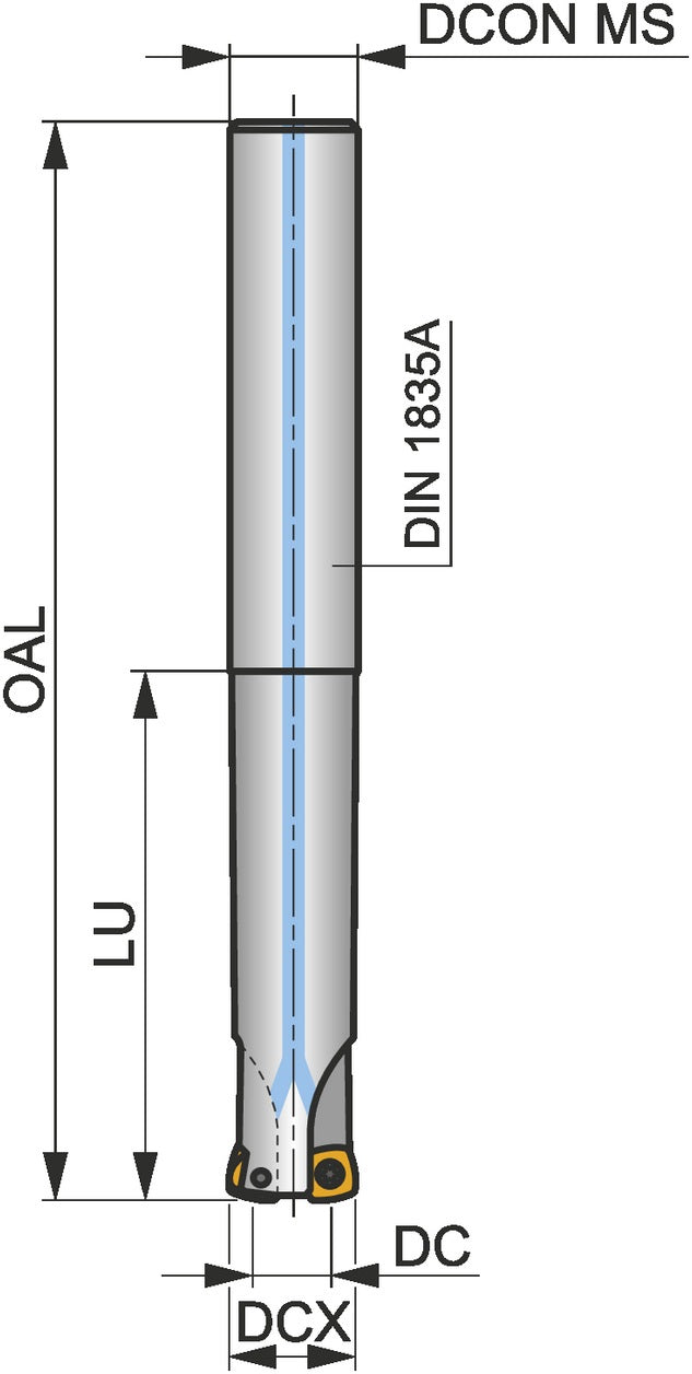 PRAMET Hochvorschubfräser ISO 16E2R030A16-SZD07 D.16mm Rechtslauf von Dormer Pramet