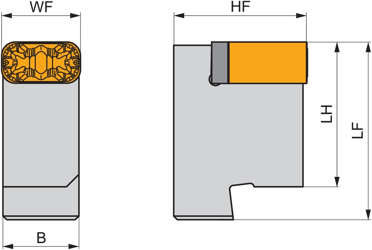 PRAMET Kassette ISO KTP-LFNL 19 Funktions-L. 43mm für Radsatzbearbeitung Linkslauf