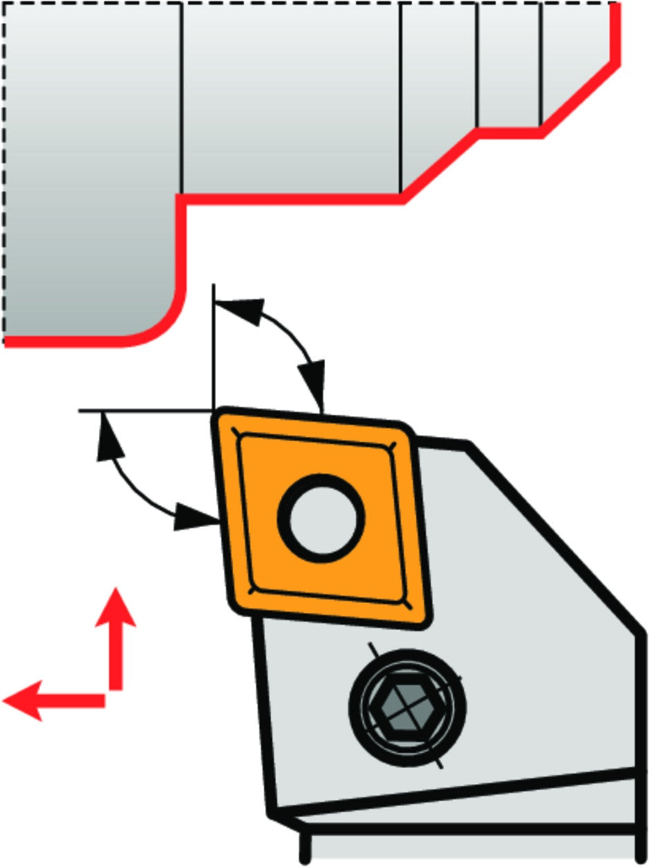 Drehwerkzeughalter ISO PCLNL 2020 K 12 Linkslauf PRAMET – 20 x 20 x 125 mm, Kniehebelklemmung