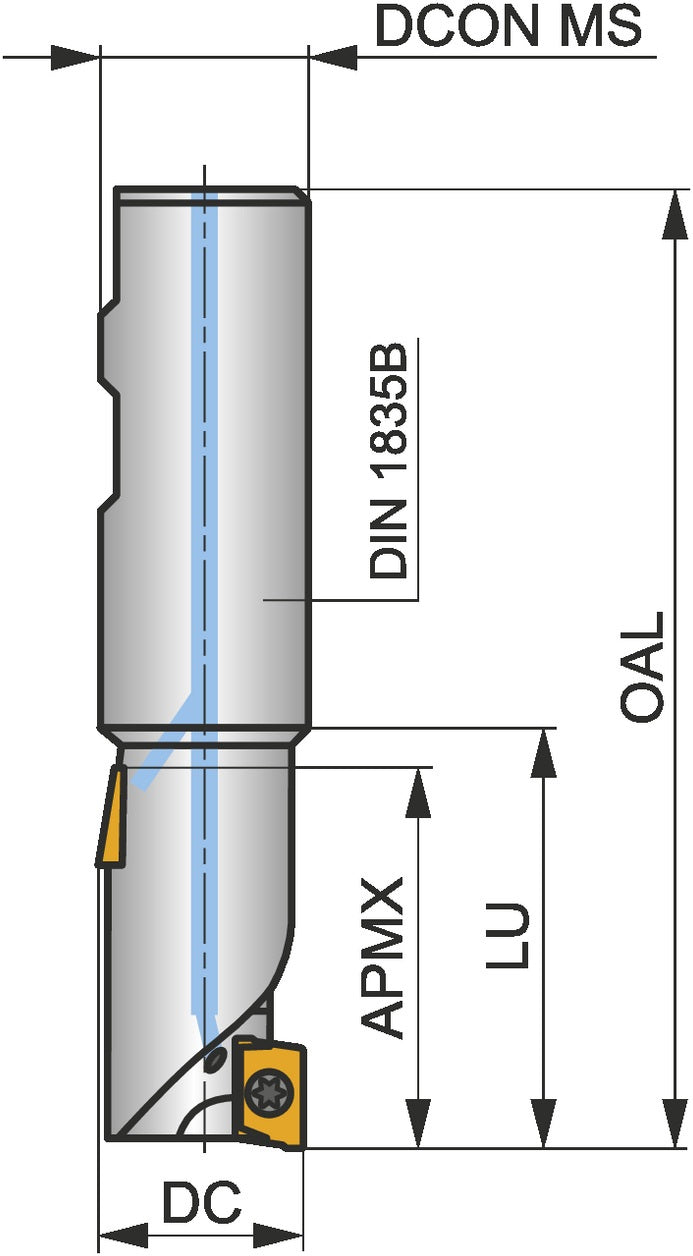 PRAMET Walzenstirnfräser 50 mm Rechtslauf für ADMX 11T3 Wendeschneidplatten