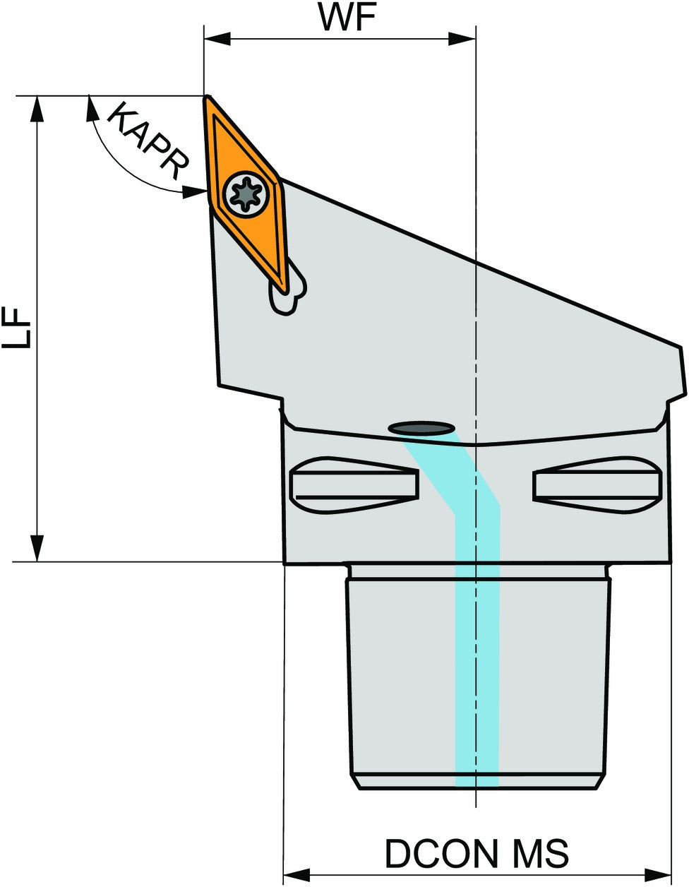 Dormer Pramet Klemmhalter ISO C3-SVJBR-22040-11-B1 mit Polygonkupplung, 32 mm, Rechtslauf