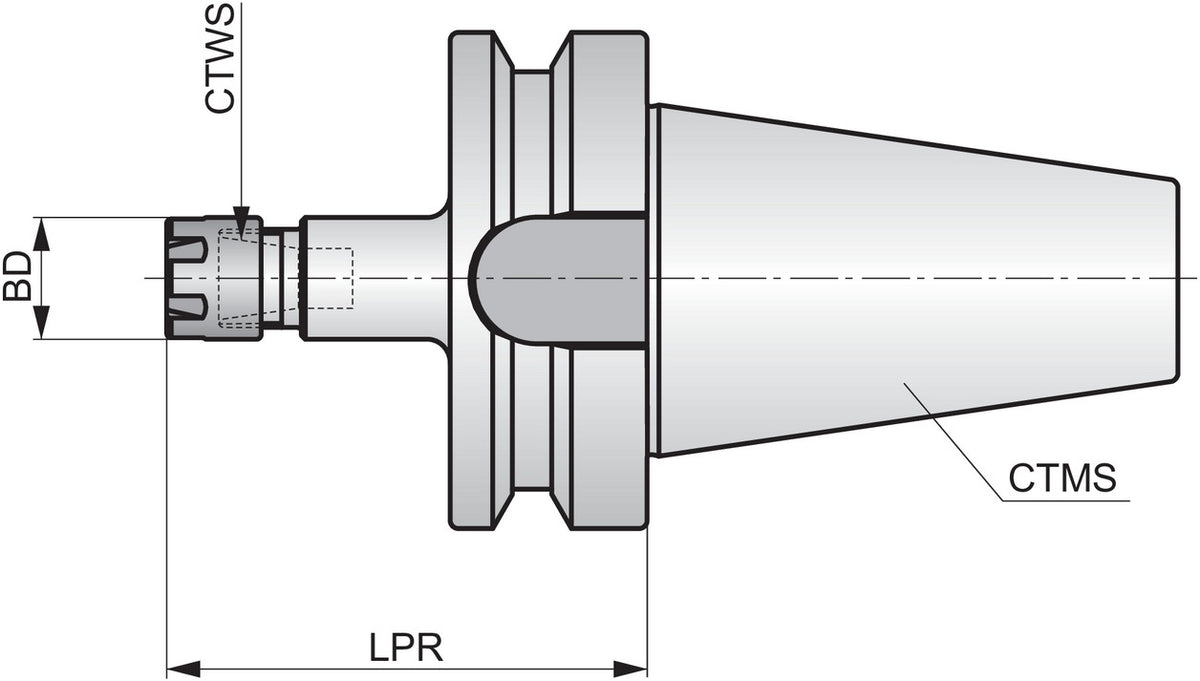 PRAMET ER Mini-Spannzangenfutter BT.40ADB-CCM.ER16.100, 10mm – Präzise Werkzeugaufnahme