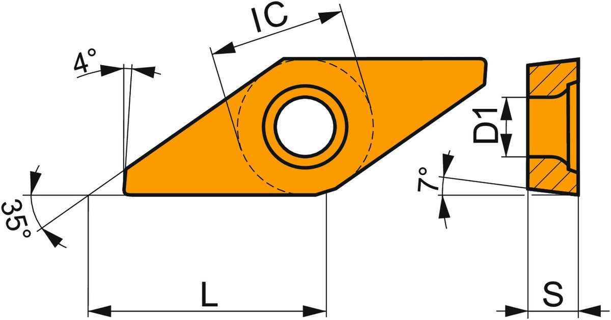 PRAMET Drehwendeschneidplatte VCGX 130300FL-FF2:T8415 PVD-beschichtet