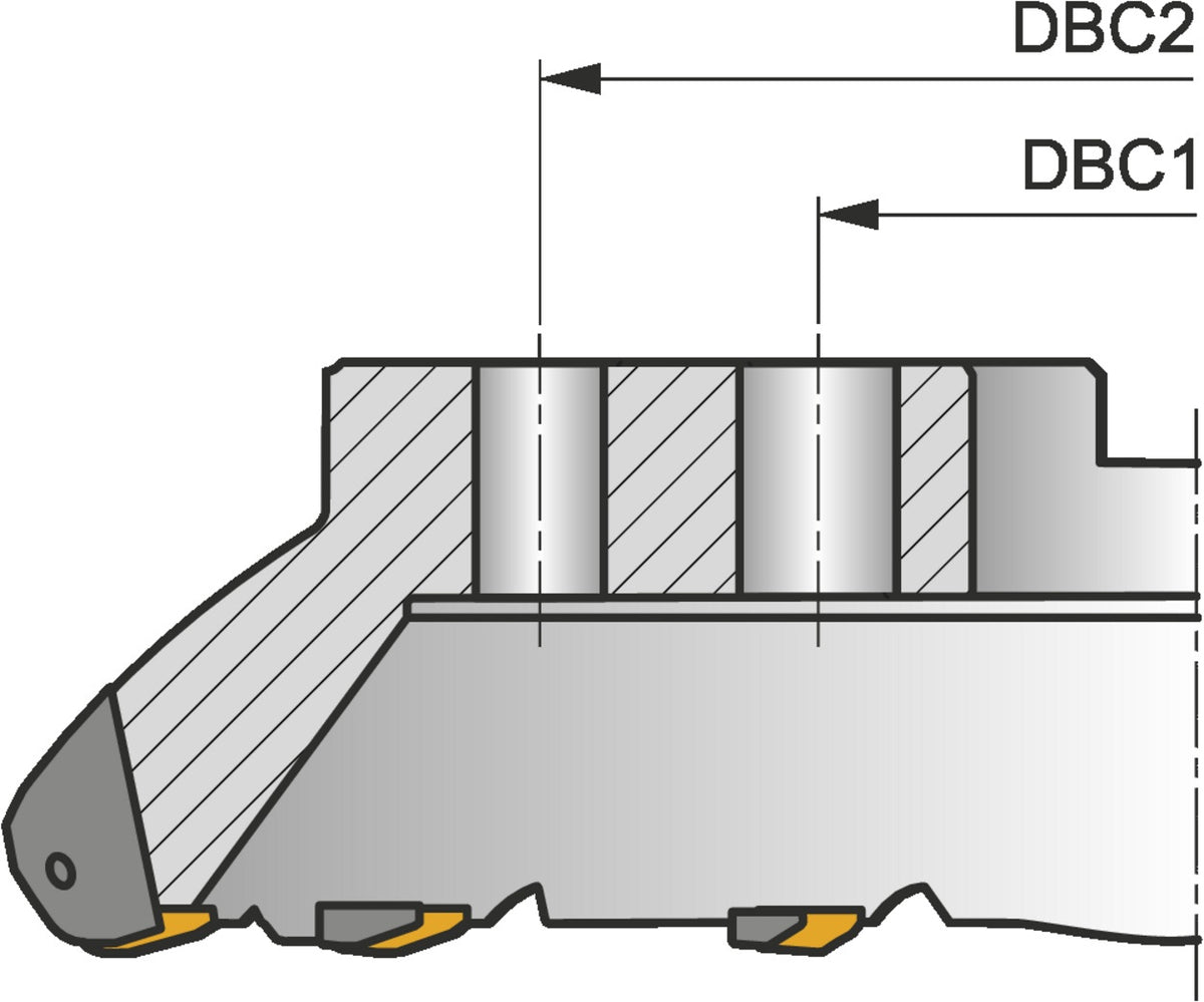 PRAMET Planfräser ISO 100A05R-S57PN13 – 115,8 mm max. Schnittdurchmesser, Rechtslauf, PENTA HD